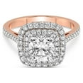 thumbnail image 3 of 5 Carat IGI Certified Cushion Shape Lab Grown Diamond Engagement Ring | 14K Rose Gold |Arya Double Halo Diamond Ring | FG-VS1-VS2 Quality Friendly Diamonds, 3 of 4