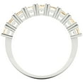 thumbnail image 5 of 2.61 ct Brilliant Emerald Cut Natural Morganite 18K White Gold Eternity Band SZ 5.75, 5 of 6