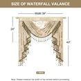 thumbnail image 3 of VOGOL Brown Jacquard Waterfall Valance Curtain, Beaded Tassel Floral Sheer Drapery, 43x39 Inches, Rustic Farmhouse Style, 3 of 7