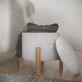 thumbnail image 2 of Reposapiés u organizador redondo multiusos otomano de almacenamiento para el hogar con tapa extraíble para sala de estar, dormitorio o apartamento, pequeño, gris, 2 of 5