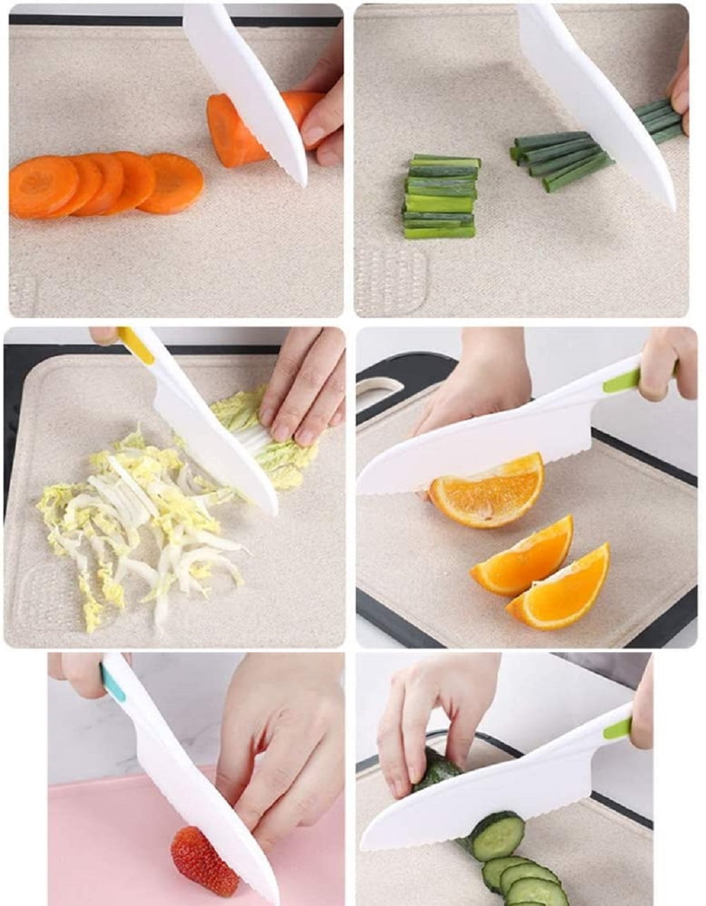 3-piece Children's Plastic Fruit Knife Durable Affordable Birthday
