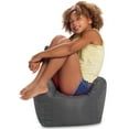 thumbnail image 2 of Posh Creations Pasadena Bean Bag Chair, Kids, 1.8 ft, Charcoal Gray, 2 of 6