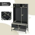 thumbnail image 3 of Canddidliike 69 Inches Tall Hall Tree 4-in-1 Coat Rack with Seat Cushion and Shoe Storage-Black, Entryway Corner Organizer Coat Rack Freestanding for Home, 3 of 7