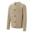 thumbnail image 2 of KelaJuan Men Winter Knitted Sweaters Solid Color Long Sleeve Button Cardigan Fall Casual Knitted Jumpers for Streetwear, 2 of 6