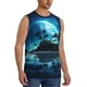 thumbnail image 2 of Fotbe Hawaiian Beach Pirate Moon Men's Camiseta sin Mangas Estampada para Hombres, Playera Casual para Gimnasio, Entrenamiento, Playa-Small, 2 of 7