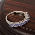 thumbnail image 4 of 4X3mm Oval Shape Tanzanite Gemstone 925 Sterling Silver Half Eternity Women Wedding Ring, 4 of 7