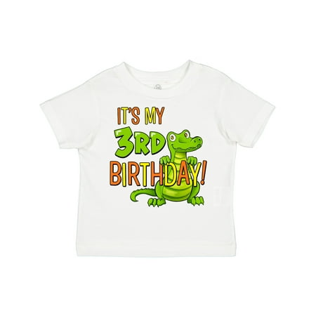 

Inktastic It s My 3rd Birthday with Cute Green Alligator Gift Toddler Boy or Toddler Girl T-Shirt