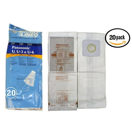 Panasonic Type U U3 U6 Dvc Micro Lined Made Vacuum Bags 20 Pack