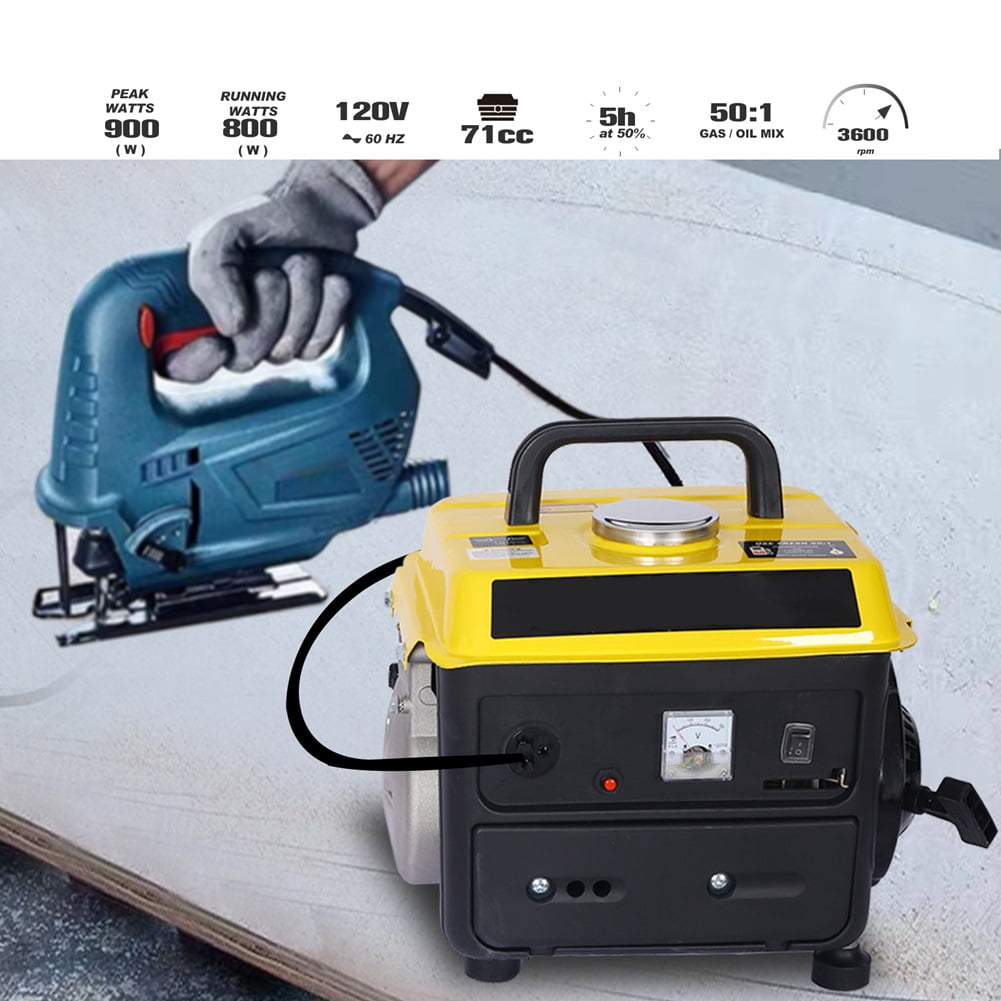 Portable Generator, 900 Watts Low Noise Gas Powered Generator, Outdoor Generator, Home Generator, Portable Generator Gas Powered, for Backup Home Use & Outdoors Camping