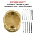 thumbnail image 2 of Express Beauty Synthetic Chignon Hair Piece Updo Braided Hair Bun Dome Wig Clip In Hair Buns Extensions for Women with 10pcs Hair Buddy Pins - (Hair Bun Dome Style 3) (1B/30 Off Black / Auburn), 2 of 5