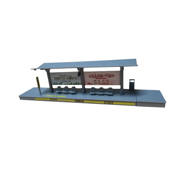 bedienty PP Versatile Miniature Bus Stop Model 1/64 Architectural Kit Exhibitions And Scenery Designs Landscapes Housewarming
