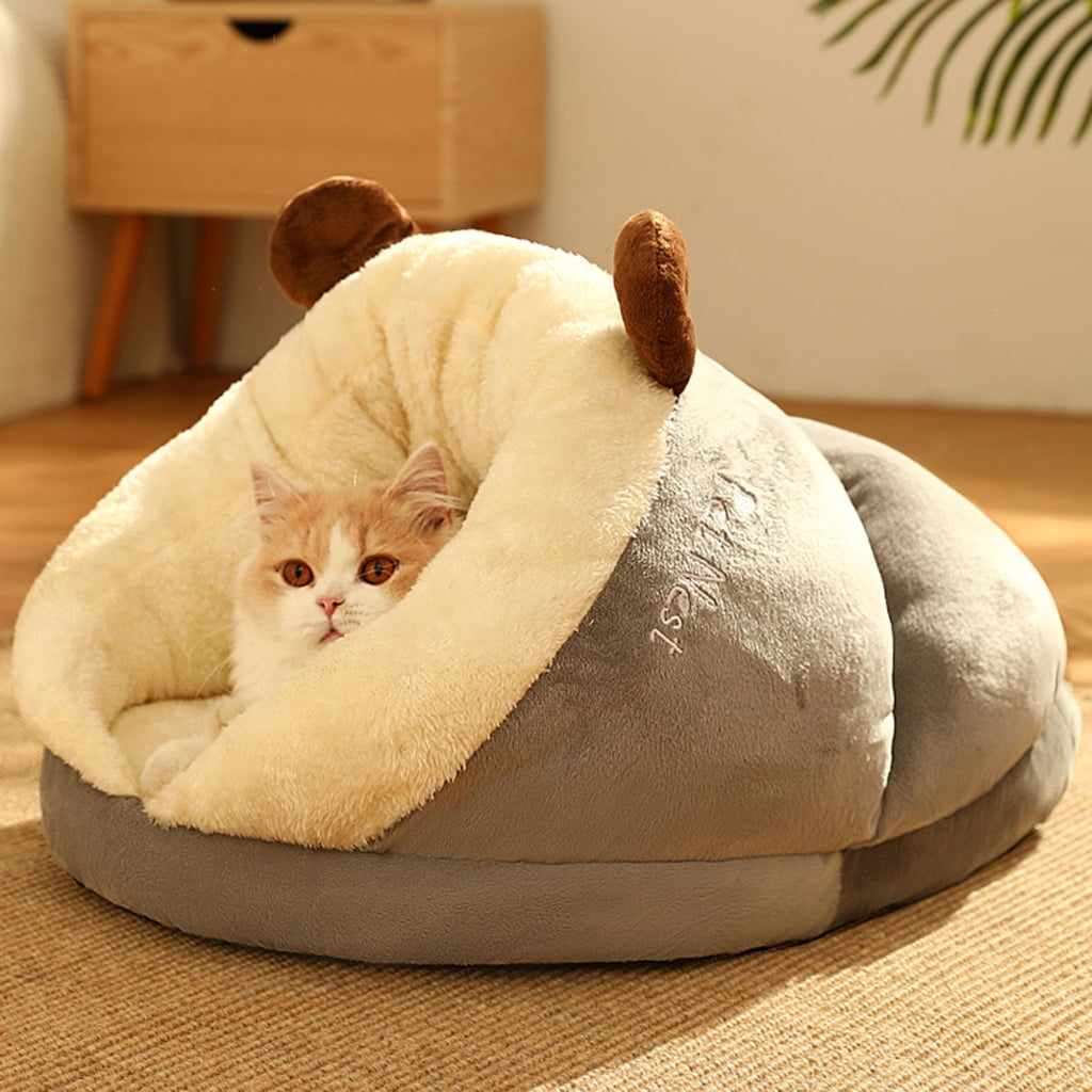 Cat Bed Soft Plush Cat Bed Comfortable Pet Bed Machine Washable for Small Cat