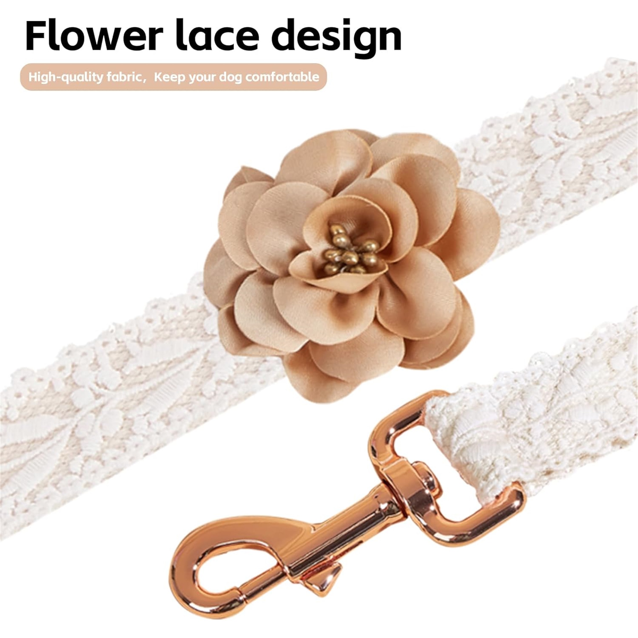 UOSIA Soft Lace Dog Harness and Leash Set,Adjustable Dog Wedding Harness Vest