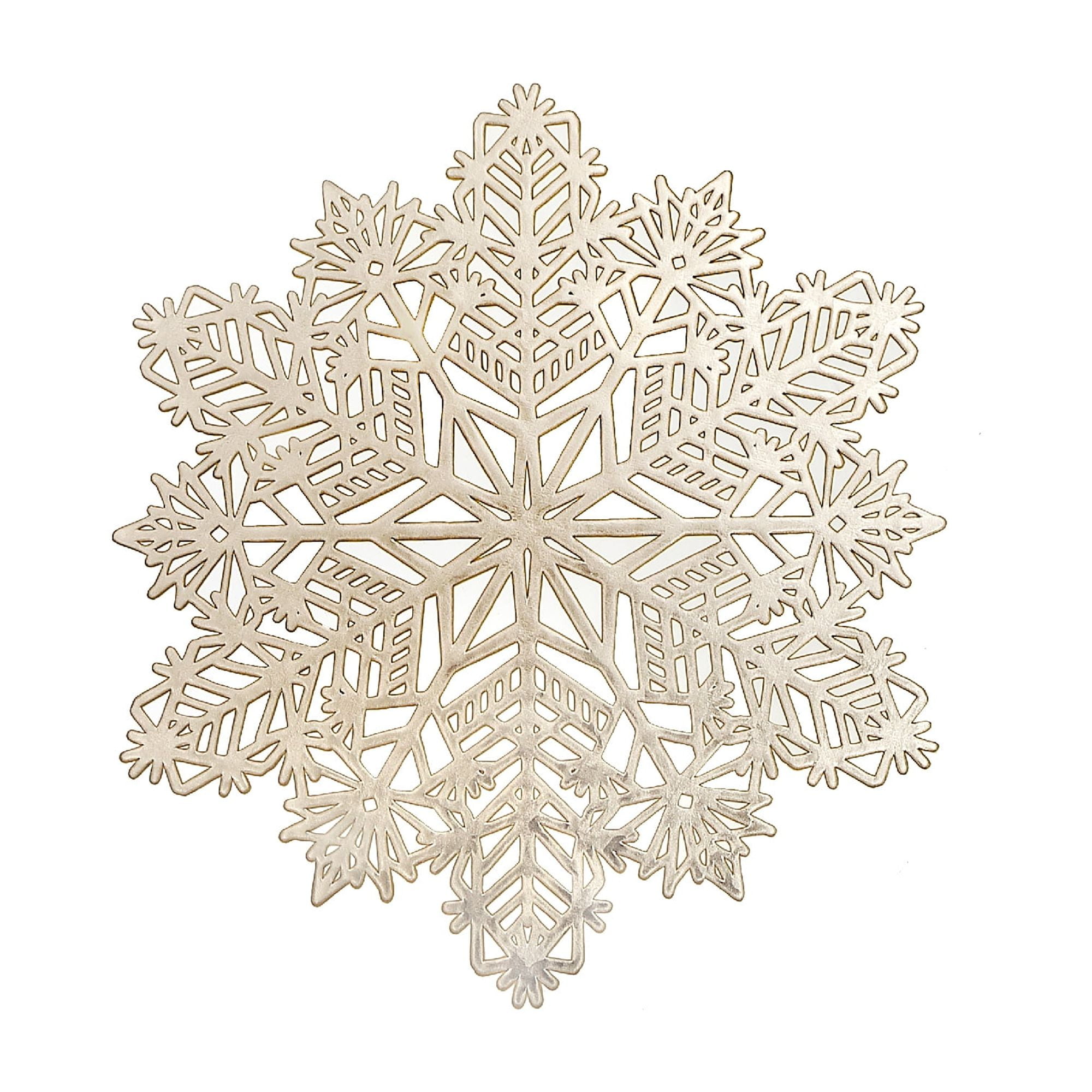 Pvc Cut Out Snowflake Placemat (Gold) - Set of 12