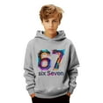 thumbnail image 3 of Boys Six Seven 67 Sweatshirt Kids ,67 Hoodie Boys Girls Printed Long Sleeve Sweatshirt for Daily Wear and Outdoor Activitie(GreyC,5-6Years), 3 of 5