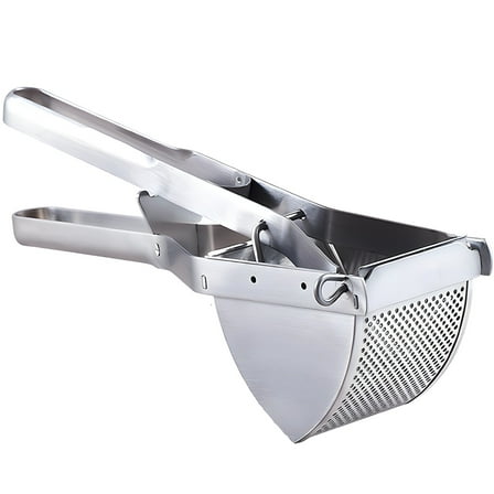 Stainless Steel Potato Ricer, Large Potato Masher, Rust-Resistant Kitchen Tool with Ergonomic and Non-Slip Handle, Versatile Food Masher for Various Ingredients
