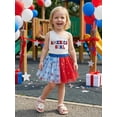 thumbnail image 6 of BemeyourBBs Kids Toddler Baby Girls 4th of July Outfit Baby Girl Independent Day Summer Clothes Fourth of July American Girl Letter Embroidery Sleeveless Tank Tops Star Print Tulle Tutu Skirt Set, 6 of 9