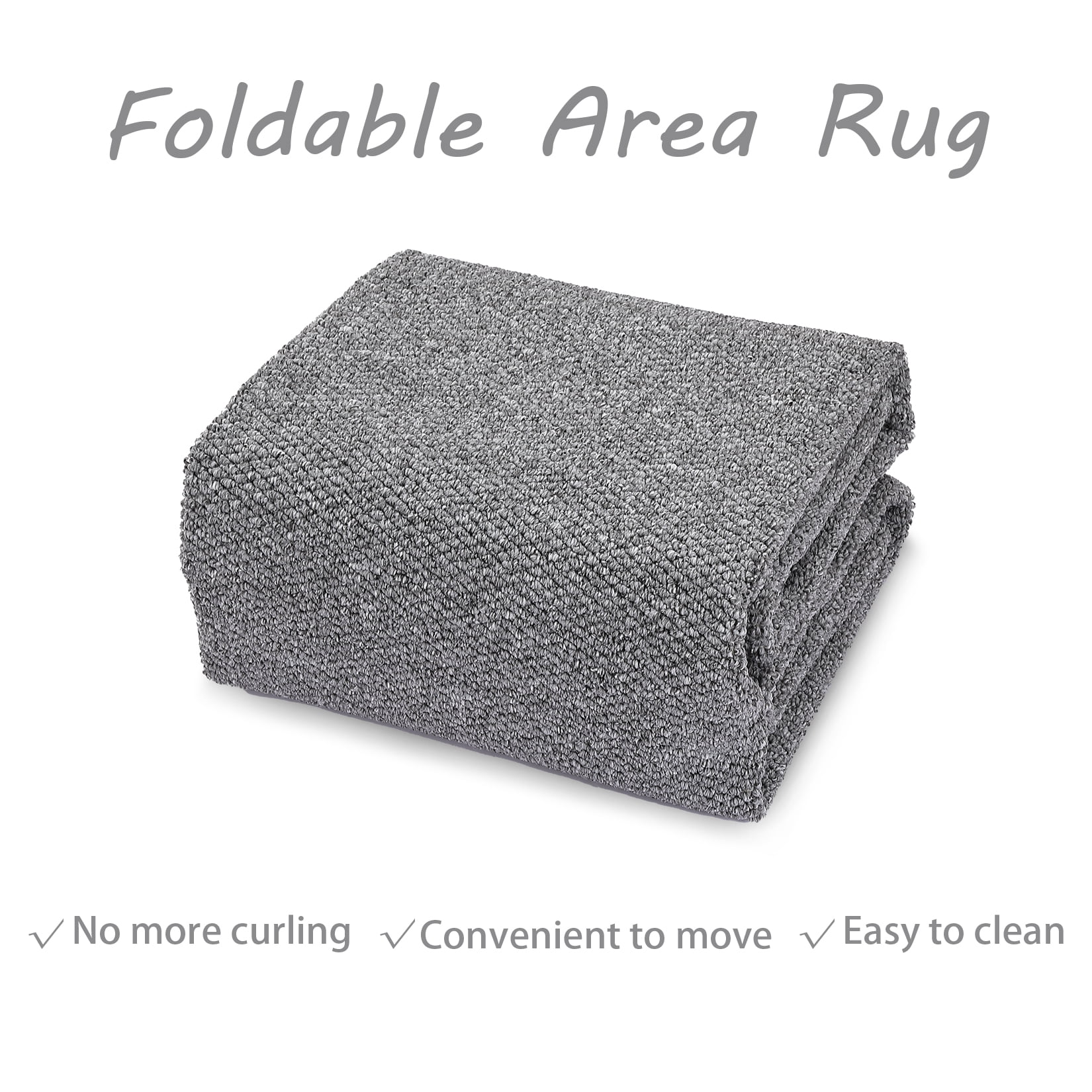 COZONY 9'x12' Washable Area Rug, Modern Textured Low-Pile Polypropylene Carpet, Stain Resistant Non-Slip Solid Accent Rug for Living Room, Gray