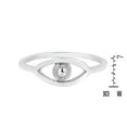 thumbnail image 4 of Evil Eye Good Luck Protection .925 Sterling Silver Simple Band Ring-10, 4 of 5