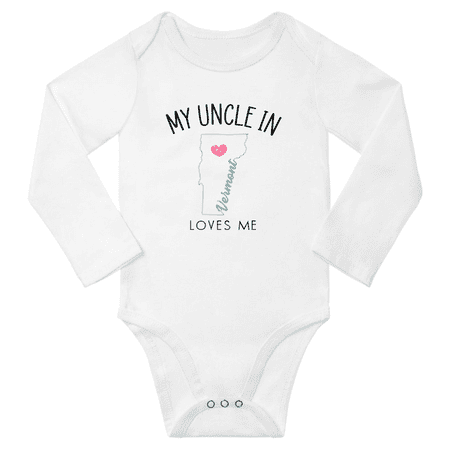 

My Uncle In Vermont Loves Me Baby Long Romper Clothing 18-24 Months