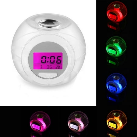 Wake Up Light Clock For Kids Child Toddler Adults 7 Colors Changing Alarm