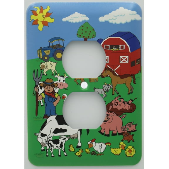 Farm Outlet Switch Plate Cover / Barn Animal Outlet Cover / Nursery Wall Decor