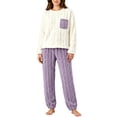 thumbnail image 2 of NominalSnug Women's Fuzzy Fleece Pajamas Set Flannel Winter Warm Fuzzy Sherpa Pjs Long Sleeve Cozy Sleepwear for Women, 2 of 8