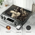thumbnail image 4 of Silicone Stove Mat for Glass Top Stove, Black And White Husky With Flower Electric Stove Cover Mat, 28 x 20 Inch Heat - Resistant Gas Gtove Burner Covers Glass Stove Top Protector, 4 of 4