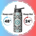 thumbnail image 4 of 18oz Leakproof Flowers Themed Water Bottle Ideal for Camping Hiking Sports Stainless Steel, Vacuum Insulated Double Walled, Keeps Drinks Hot and Cold, Perfect Gift for Flowers Themed Enthusiasts, 4 of 5