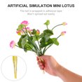 thumbnail image 4 of 2 PCS Flor artificial Decoración del hogar Mini Silk Lotus Flower Flores falsas Arreglo para el hogar (rosa claro), 4 of 6