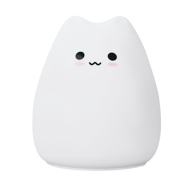Agiferg Little Cute Cat Silicone Lamp LED Colorful Color Changing Camping Night Light