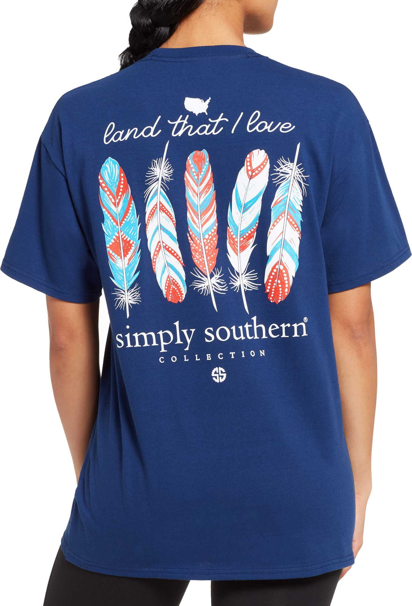 Simply Southern - Simply Southern Women's Short Sleeve Feather USA T