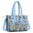thumbnail image 2 of Teacher Tote Bag,Basset Hound Dog and Flower Teacher Utility Tote Bag,Large Work Tote Bags for Women with Multiple Pockets,Top Zipper Closure,13.8x10.6x6.7 Inch, 2 of 5