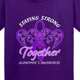 thumbnail image 4 of Inktastic Staying Strong Together Alzheimer's Awareness Purple Ribbon Youth T-Shirt, 4 of 5