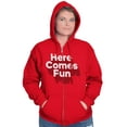 thumbnail image 3 of Here Comes Fun Energetic Zip Up Hoodie Men's Women's Brisco Brands X, 3 of 6