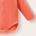 thumbnail image 6 of Quealent Newborn Baby Boy Clothes Cotton Shirt Bodysuit Button Up Long Sleeve Romper Jumpsuit One-Piece Outfit (Orange, 18-24 Months), 6 of 6