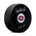 thumbnail image 1 of Frank Mahovlich Rondelle de Hockey des Canadiens de Montréal Autographiée avec Note HOF, 1 of 2