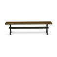thumbnail image 3 of Pemberly Row X-Style 15x72" Wood Dining Bench in Black/Espresso, 3 of 5