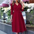 thumbnail image 2 of Sngxgn Women's Party Dress Bodycon Dresses Long Sleeve(Red,XXL), 2 of 5