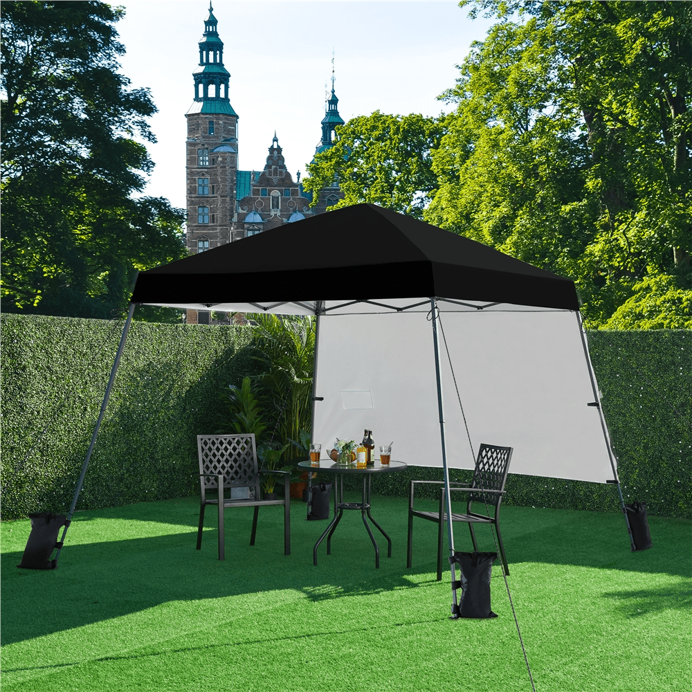 Renwick 10×10 ft Pop-up Canopy Tent w/ Side Panel, Black