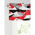 thumbnail image 6 of Valances for Windows Red Black Triangle Rod Pocket Cafe Window Treatments Valance Curtains for Kitchen Bathroom Laundry Basement Windows 60"x14", 6 of 9