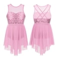 thumbnail image 3 of Vestido de competición de baile de Ballet para niñas pequeñas, ropa de baile con lentejuelas brillantes, sin mangas, dobladillo Irregular, espalda hueca, 3 of 5
