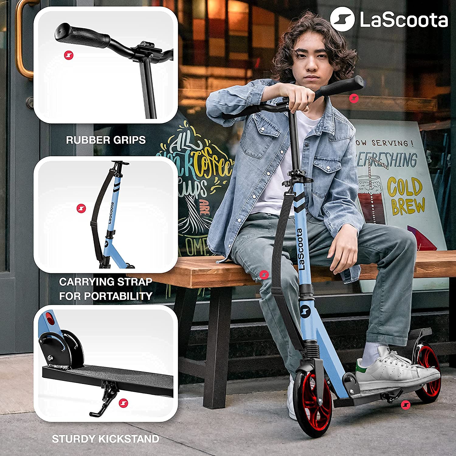 LaScoota Professional Foldable Kick Scooter for Teens