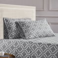 thumbnail image 2 of Superior Cotton Flannel Trellis Pillow Case Set, King, Grey, 2 of 5