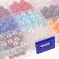 thumbnail image 2 of 1 Box Handcrafted Round Beads Crafts Bracelets Pearl Loose Beads Spacer Beads, 2 of 8