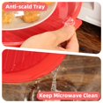 thumbnail image 4 of Microwave Splatter Cover Lid 26cm w/ Water Steamer, Red, 4 of 9