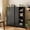 Black, variant on Orange Metal Storage Cabinet, 47”H Vibrant Coffee Bar & Buffet Sideboard with Adjustable Shelves, Fun Kitchen Organizer, Ventilated Steel Cabinet with Magnetic Doors for Dining Room, Office