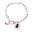 thumbnail image 1 of Exhibición de flores Pulsera de cadena de corazón joyería encanto moda, 1 of 3