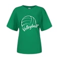 thumbnail image 3 of Spring Tops for Women Volleyball Shirts Team Tee Tops Graphic Casual Short Sleeve Shirts for Women Green L, 3 of 4
