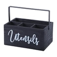thumbnail image 1 of Utensilios de Cocina Organizador de Madera con Compartimentos Porta Cubiertos de Encimera con Asa Función Multifuncional Y Diseño Elegante Adecuado Pa Negro, 1 of 9